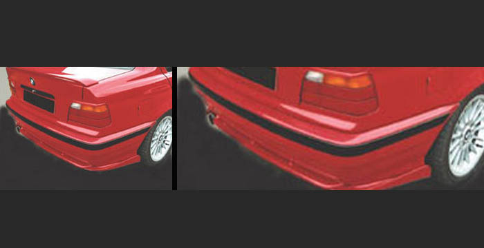 Custom BMW 3 Series Rear Add-on  Coupe & Sedan Rear Lip/Diffuser (1992 - 1998) - $380.00 (Manufacturer Sarona, Part #BM-001-RA)